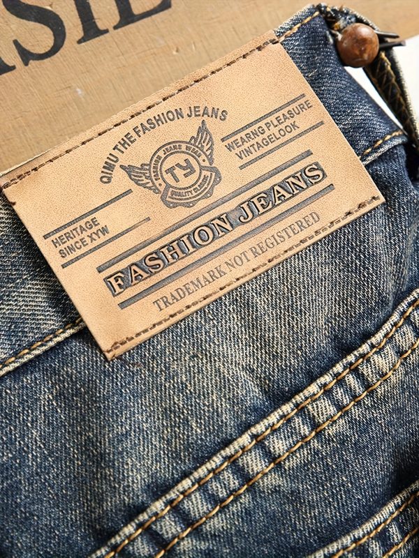 men's springu002fsummer american retro loose ripped versatile fashion straight leg small leg jeans