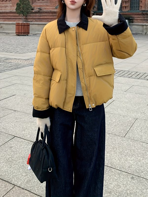 women's chic mustard yellow ( other neutral tones) non stretch structured fabric coat, zipper front closure, casual to formal outerwear for everyday & special events, versatile fashion, sleek design