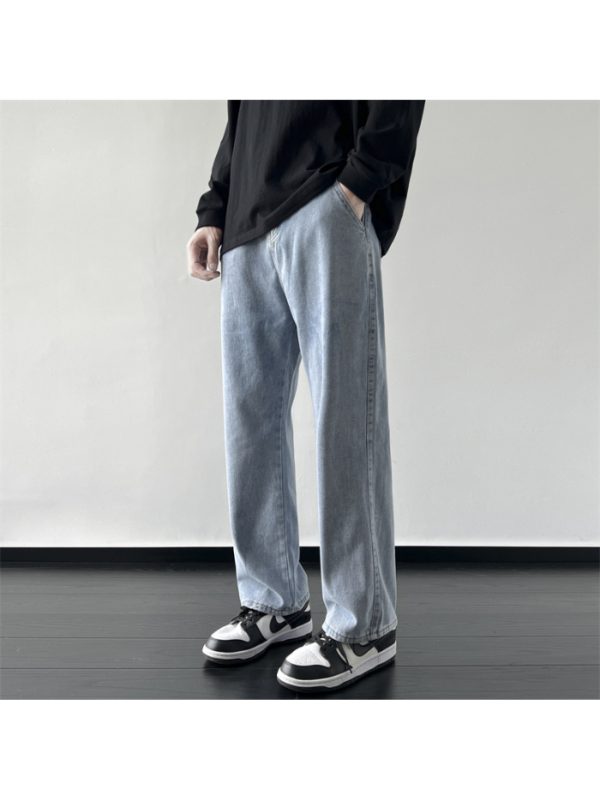 autumn winter main promotion hong style high street plus size loose straight casual trendy versatile semi elastic unisex jeans
