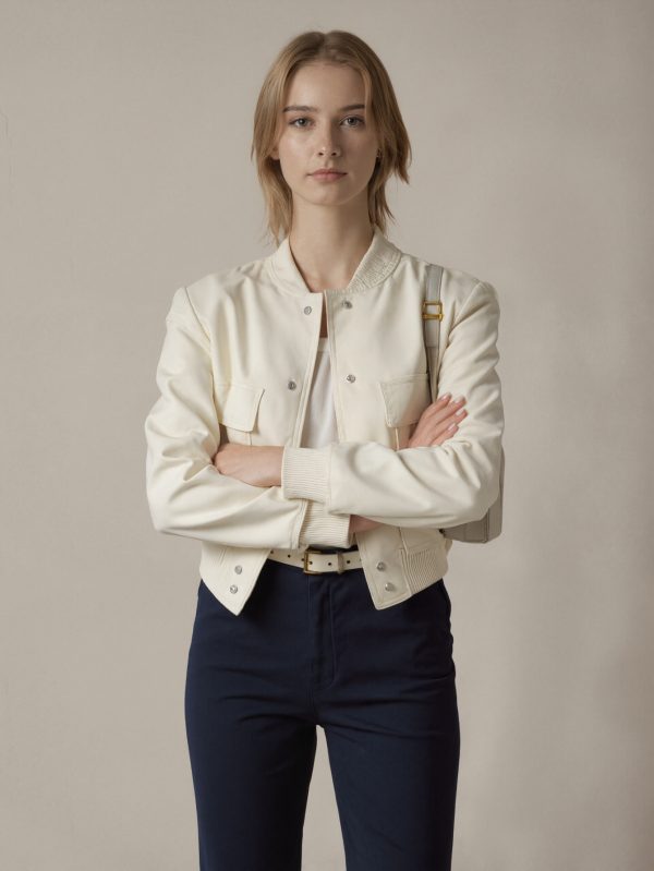 1pc spring and autumn european and american stand collar large pocket unisex style women's