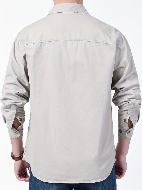men's vintage cotton work shirt jacket lightweight casual button up with chest pockets, regular fit for springu002ffall outdoor & casual attire, nonstretch fabric
