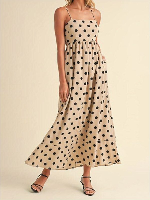casual dresses for women sleeveless summer beach dress a line spaghetti strap sundresses with pockets