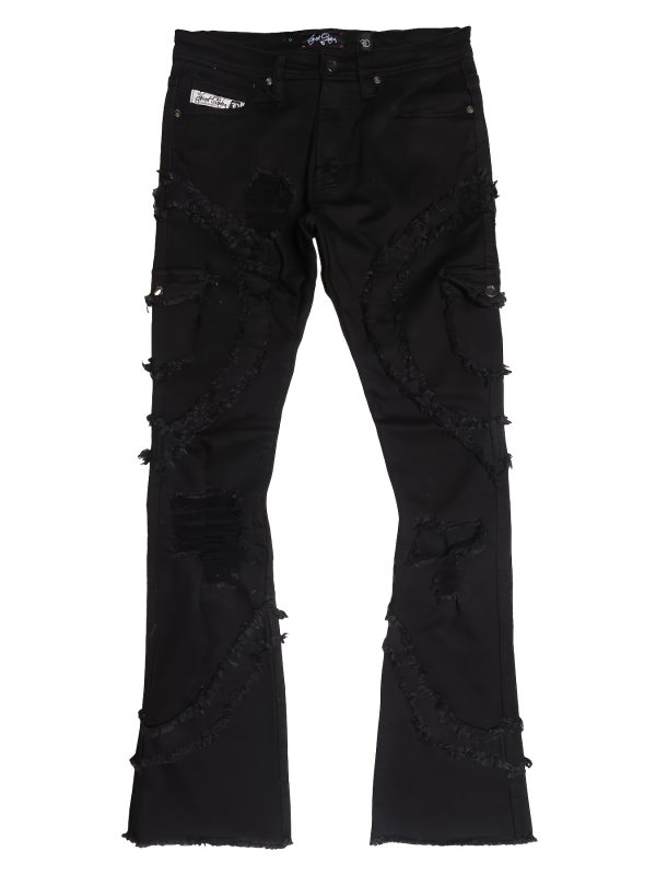 men's black slim fit ripped jeans destroyed straight leg denim, hip hop streetwear, harajuku style, all season comfort, machine washable