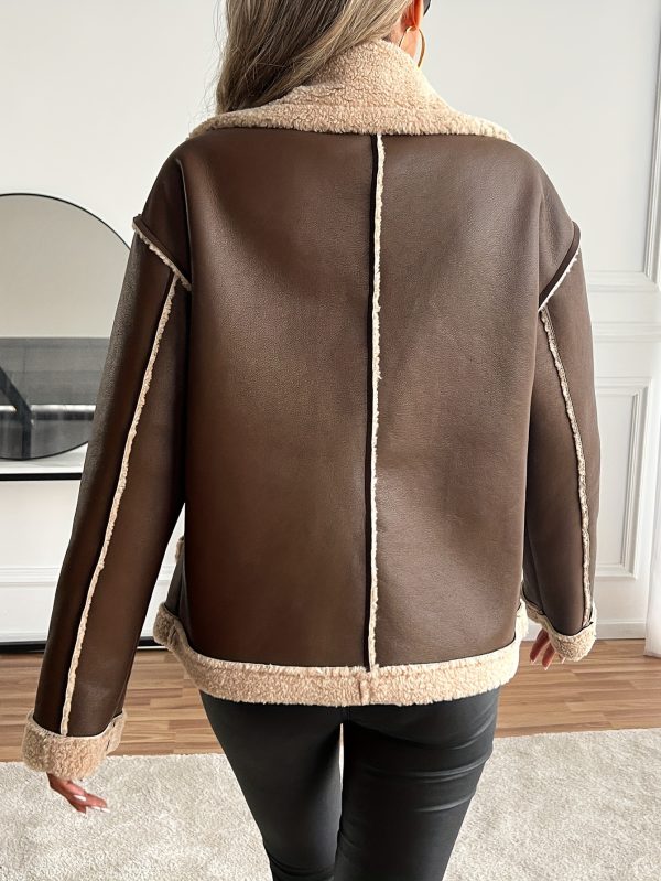 1pc autumn and winter fur coat motorcycle warm women's clothing