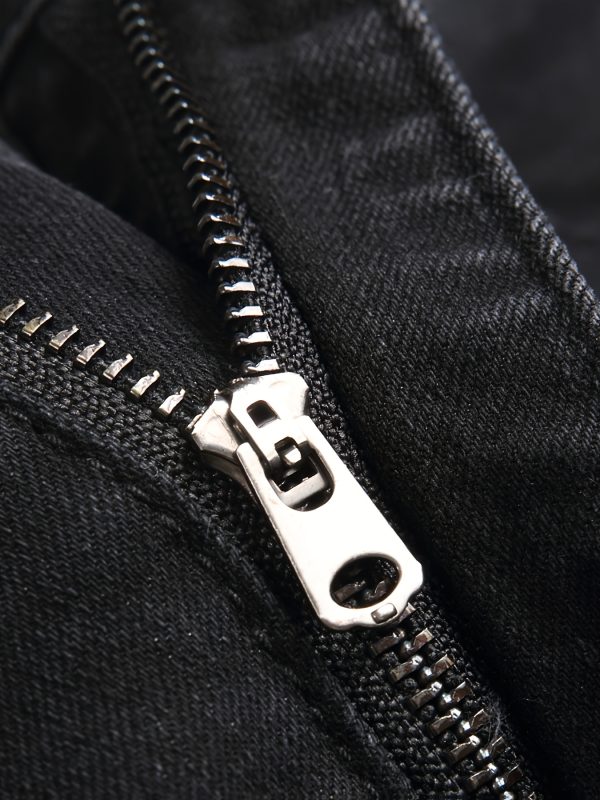 men's washed black fashion trend slim joker stretch jeans men wear autumn new men's jeans.