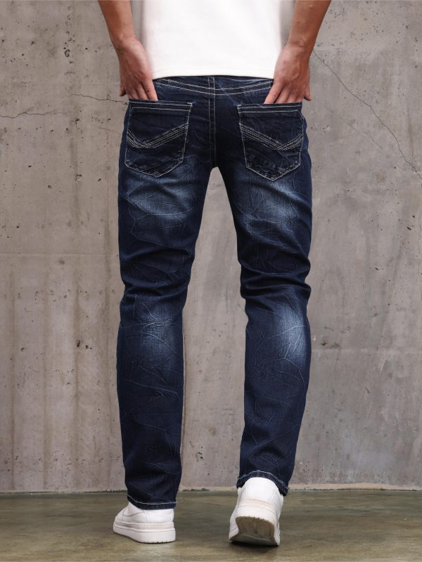 men's solid slim fit jeans, street style stylish causal denim pants
