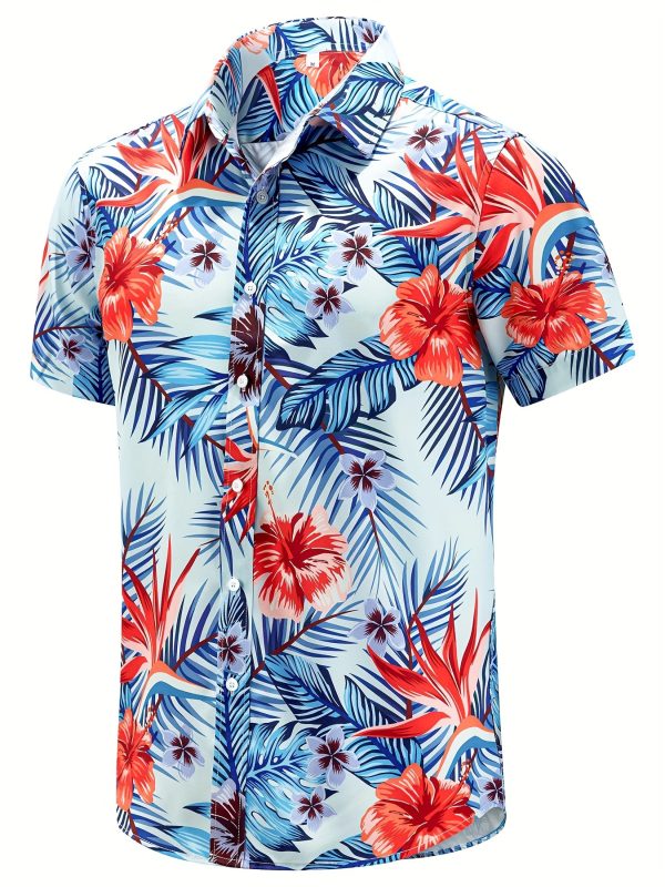 men's hawaiian shirts and shorts set 2pcs button short sleeve beach vacation outfits