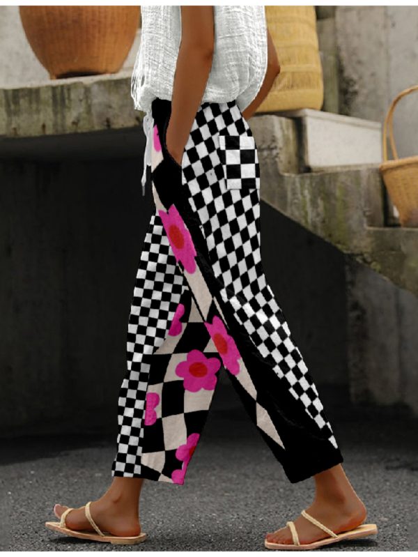 3d printed long pants for women with floral motifs exquisite 3d printed floral motifs on long pants customize the style and color of flowers for a touch