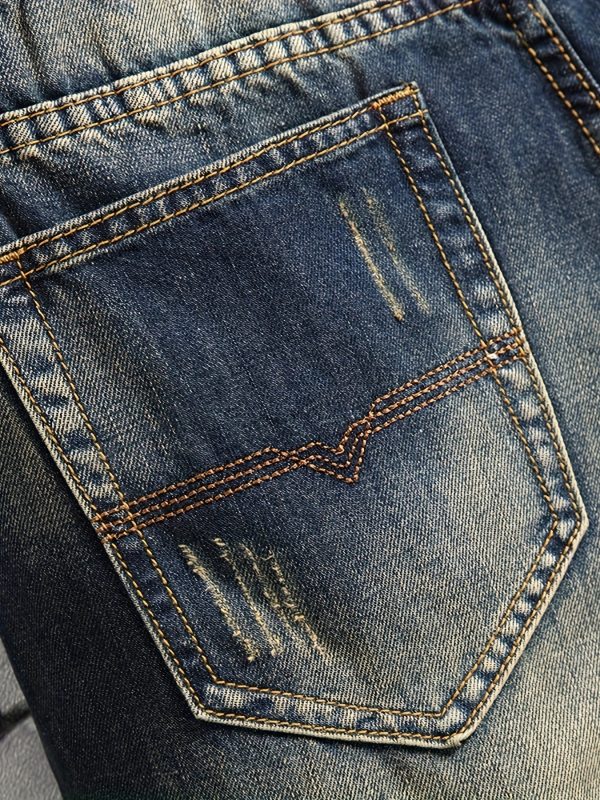men's springu002fsummer american retro loose ripped versatile fashion straight leg small leg jeans