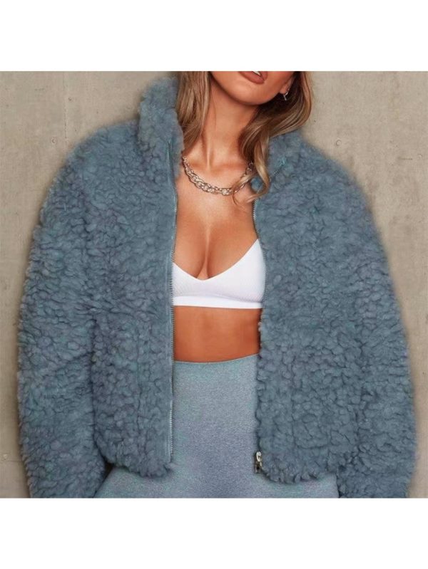 2025 autumnu002f winter european women's fashion new fur pullover, short jacket, lamb hair coat for women