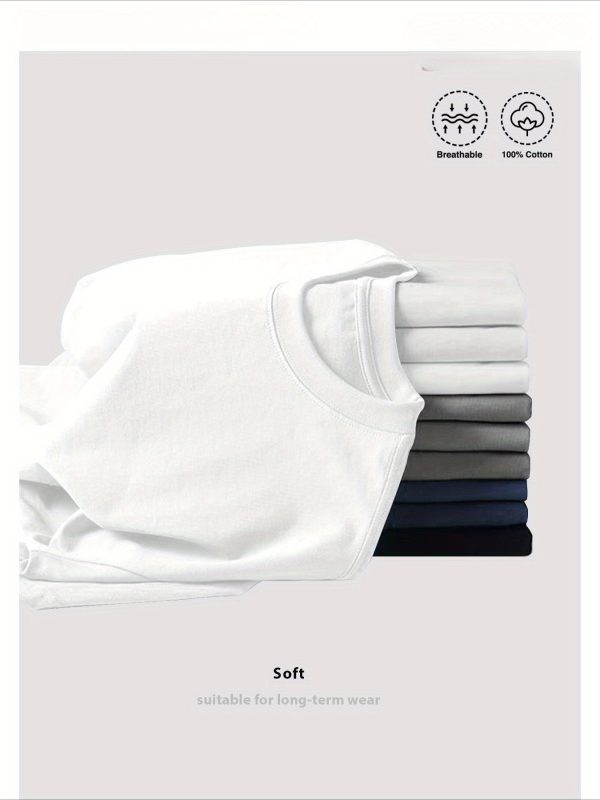 4 pack local boy fashion clothing personality combination! men's 100% pure cotton t shirt a comfortable casual, versatile, and fashionable round neck short sleeved essential for men, couple outfit, parent child outfit can be used as a gift