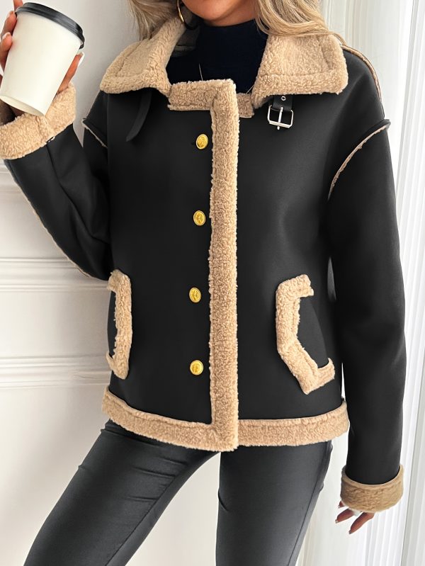 1pc autumn and winter fur coat motorcycle warm women's clothing