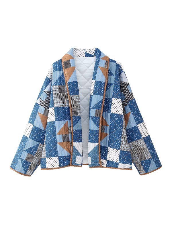 women's elegant floral print batwing cardigan loose fit long sleeve fall jacket, machine washable casual chic outerwear for layering, non stretch fabric & versatile style