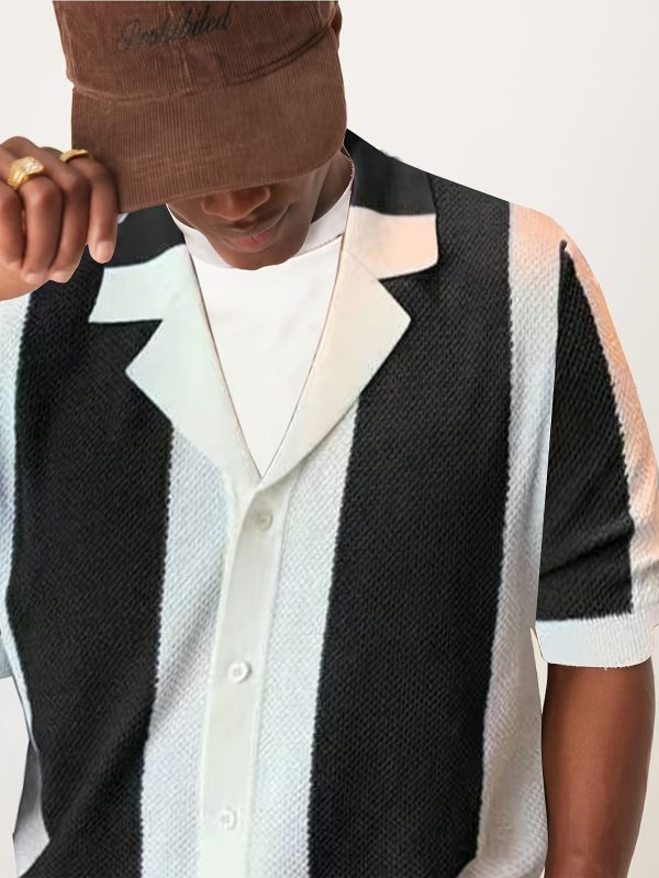 men's short sleeved knitted suit