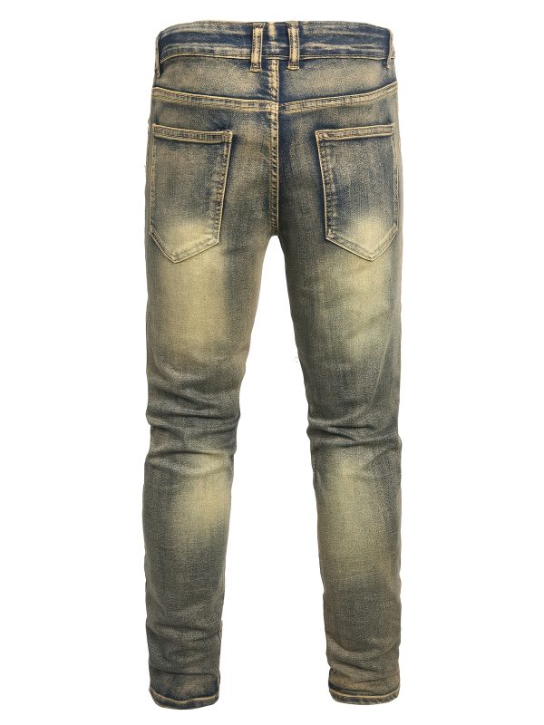 men's slim fit stretch jeans ripped skinny jeans for men, fashion distressed straight comfort flex waist pants, pants for men