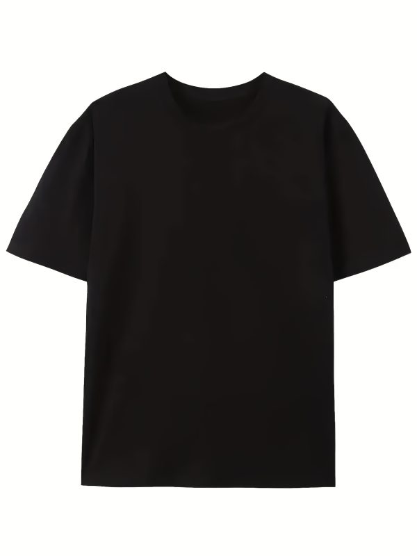 men's cotton short sleeved t shirt summer thin round neck top versatile breathable casual tee basic solid color single piece