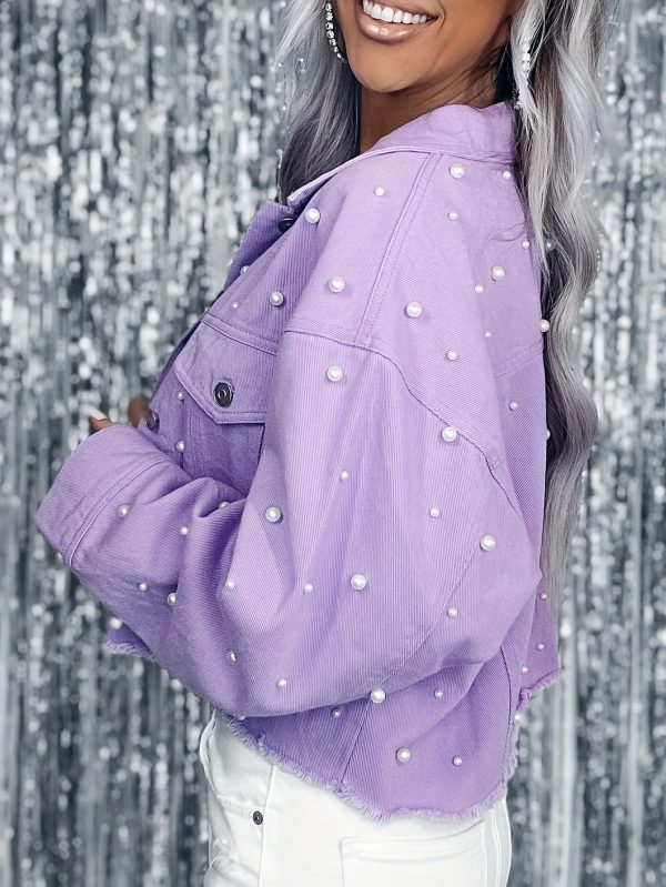 women's oversized boyfriend jacket premium destroyed denim coat with raw hem & rip details, non transparent streetwear jacket for women, all season everyday edgy outerwear, casual outerwear, trendy casual style, decorative snap buttons