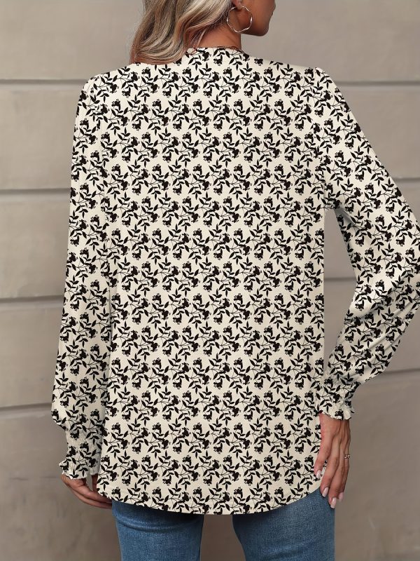 womens v neck long sleeve blouses tops 2024 fall fashion ruffle cuffs dressy casual t shirts