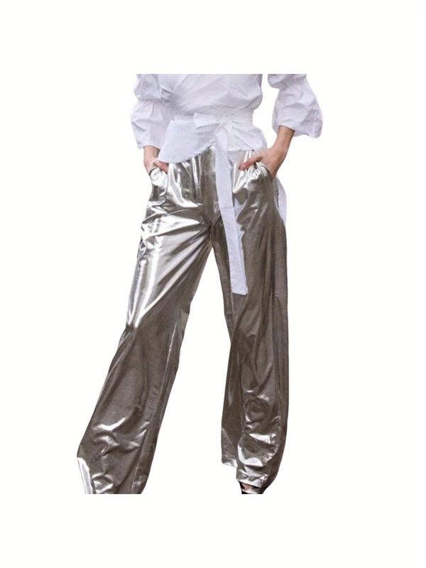 women's high waist pants candy color business casual trousers with pockets, machine washable & all season versatile workwear