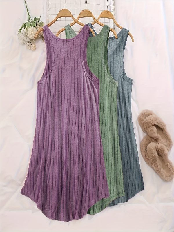 large size three piece set of ribbed vest and home skirt