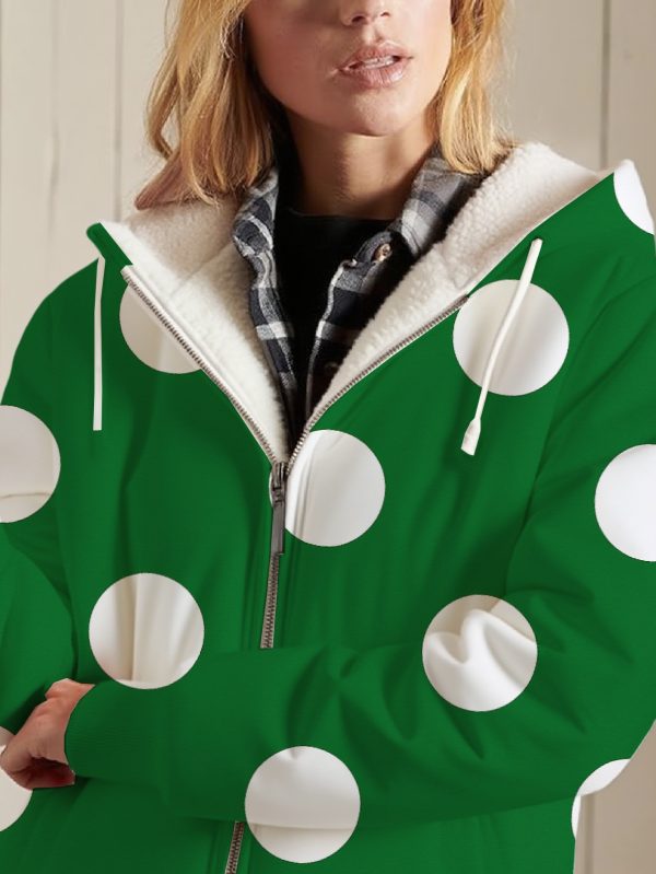 women's full zip hoodie jacket lined extreme cold weather coat, front zipper closure hooded sweatshirt coat for everyday & formal outfits (machine washable), versatile outerwear, playful print design, comfortable fabric, street style
