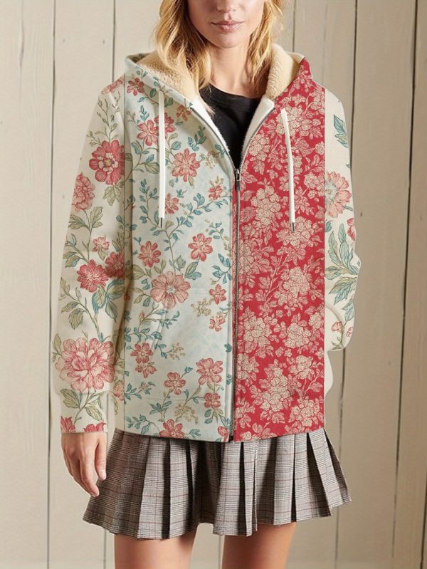 women's full zip hoodie jacket all season outerwear coat with full zip closure, front pockets machine washable casual coat for everyday & formal outfits