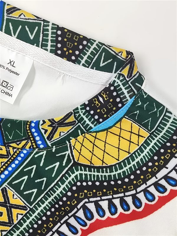 men's contrasting long sleeve shirt and pant tracksuits, casual gradient printed and round neck sets, two side pockets and drawstring elastic waistband, straight leg, versatile style suits, for daily life, party and dating