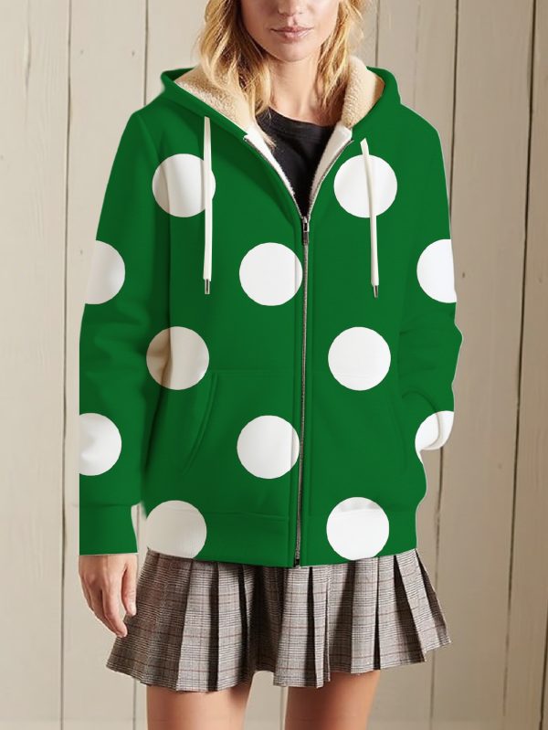 women's full zip hoodie jacket lined extreme cold weather coat, front zipper closure hooded sweatshirt coat for everyday & formal outfits (machine washable), versatile outerwear, playful print design, comfortable fabric, street style