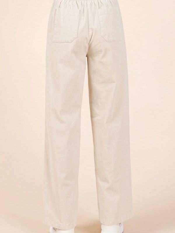 womens casual relaxed fit chic drawstring elastic waist wide leg pants lightweight breathable ivory white loose comfort palazzo trousers for beach summer vacation lounge resort wear