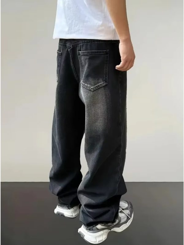 men's loose popular street jeans american style simple and fashionable design comfortable suitable for daily wear in all seasons
