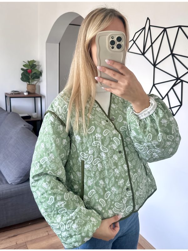 women's short jacket, fashionable versatile jacket, leaf printed jacket, autumn and winter women's clothing