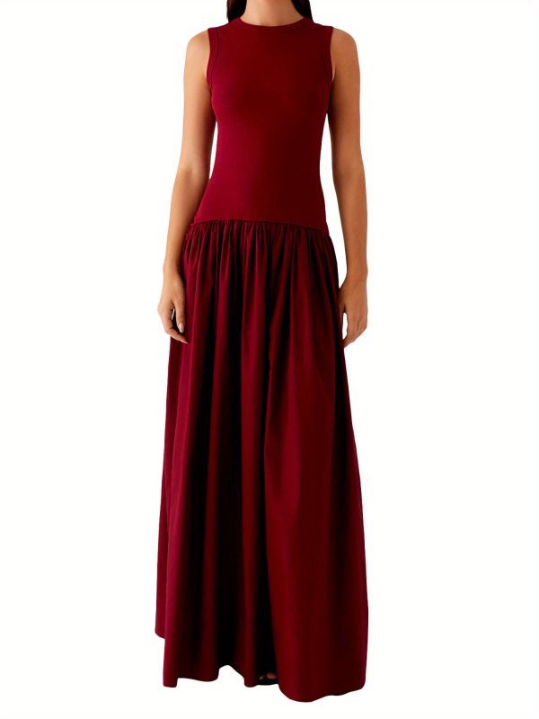 women's sleeveless tank dress casual summer solid color a line party dress for beach, club, streetwear, beach attire|sleeveless dress|polyester fabric