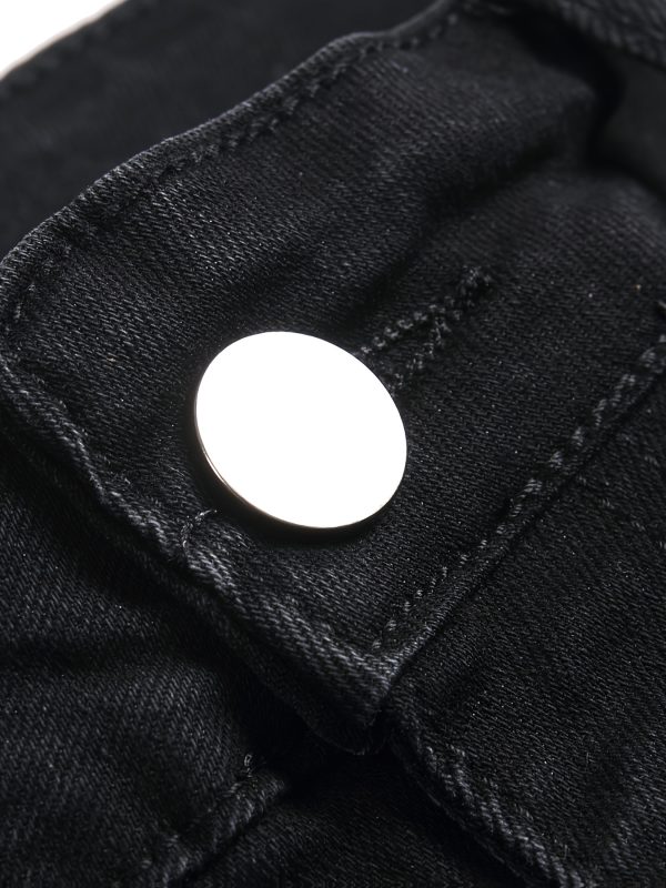 men's washed black fashion trend slim joker stretch jeans men wear autumn new men's jeans.