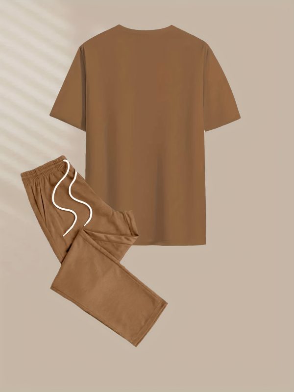 men's simple short sleeved trousers suit ethnic pattern art fashion design leisure vacation street wear