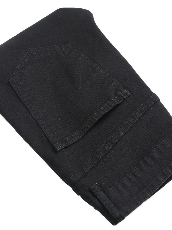 men's washed black fashion trend slim joker stretch jeans men wear autumn new men's jeans.