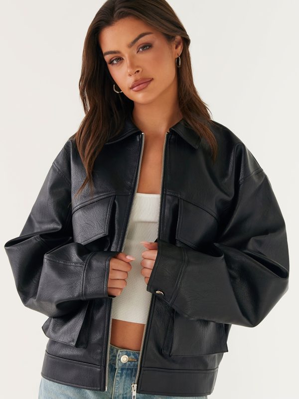 women's casual pilot jacket, stylish autumn jacket for women, women's pocket jacket