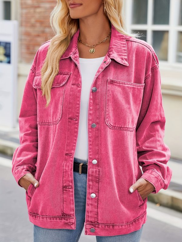 women's lightweight denim jacket long sleeve casual coat, everyday edgy outerwear for all seasons, non transparent jacket