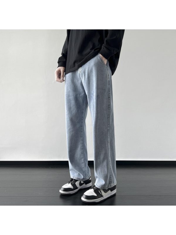 autumn winter main promotion hong style high street plus size loose straight casual trendy versatile semi elastic unisex jeans