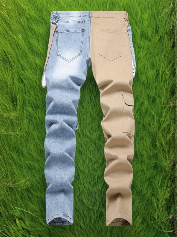 men's slim fit cotton denim jeans with adjustable straps, elastic waistband, and zipper detail stylish, versatile, comfortable, and durable for all seasons, casual wear jeans|slim fit jeans|stylish denim jeans