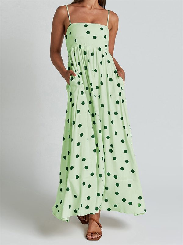 casual dresses for women sleeveless summer beach dress a line spaghetti strap sundresses with pockets