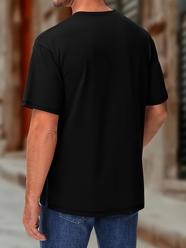 men's cotton short sleeved t shirt summer thin round neck top versatile breathable casual tee basic solid color single piece