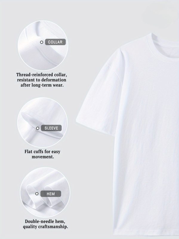 4 pack local boy fashion clothing personality combination! men's 100% pure cotton t shirt a comfortable casual, versatile, and fashionable round neck short sleeved essential for men, couple outfit, parent child outfit can be used as a gift