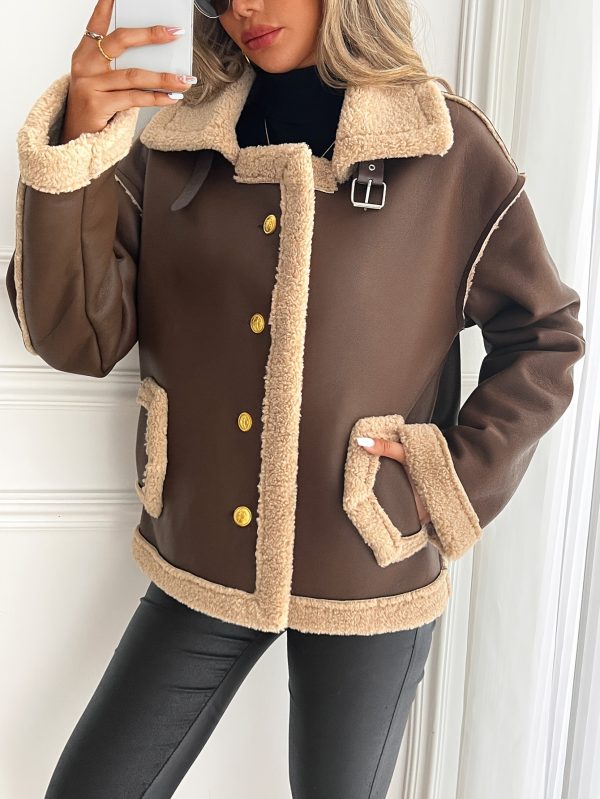 1pc of warm women's motorcycle fur coat for autumn and winter