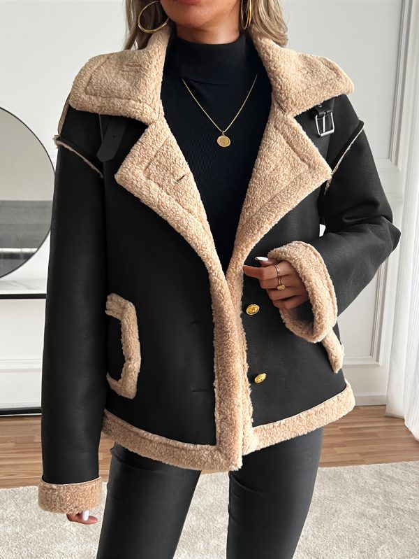 1pc of warm women's motorcycle fur coat for autumn and winter
