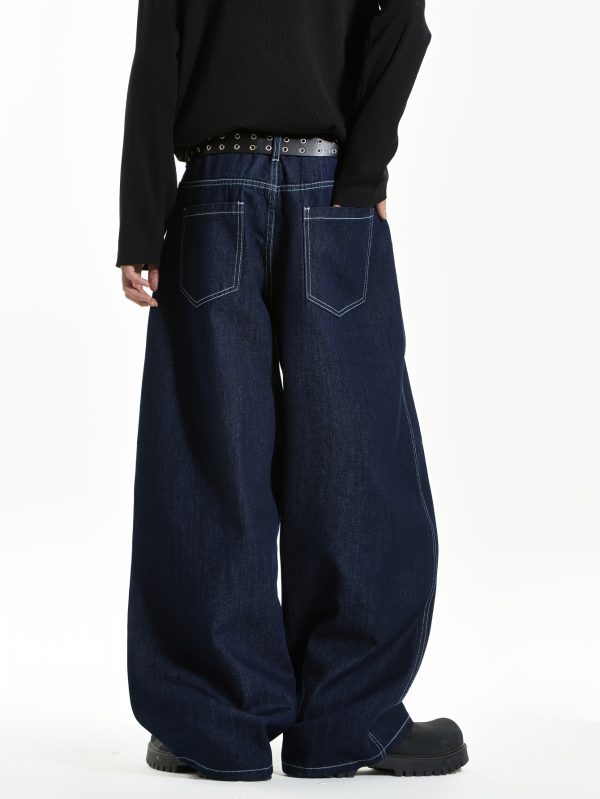 men's american high street casual loose jeans, fashionable and simple line casual jeans, all seasons (without beltu002fwithout hanging decoration)