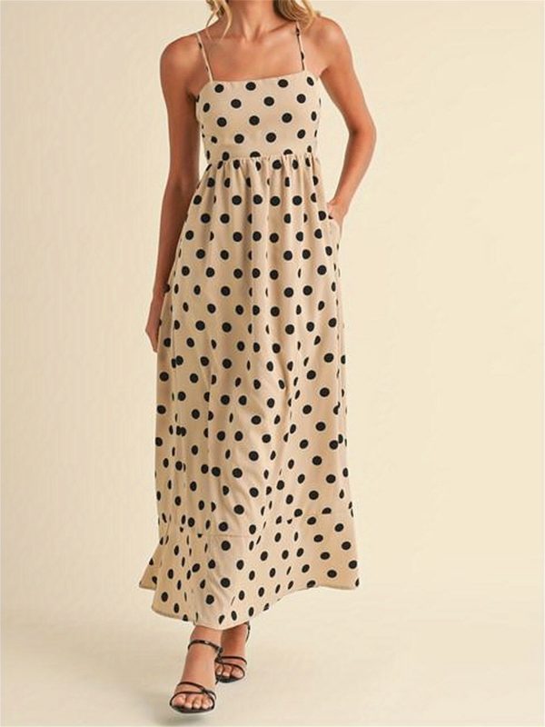 casual dresses for women sleeveless summer beach dress a line spaghetti strap sundresses with pockets