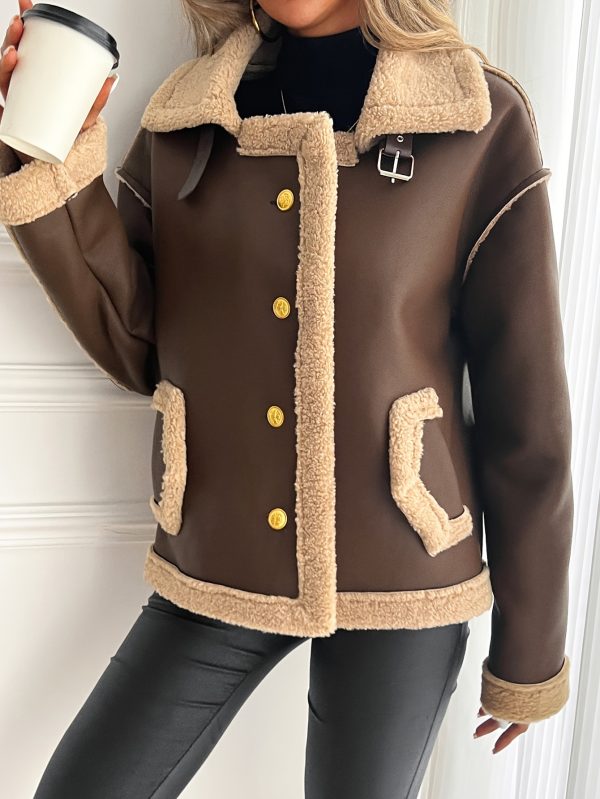 1pc autumn and winter fur coat motorcycle warm women's clothing