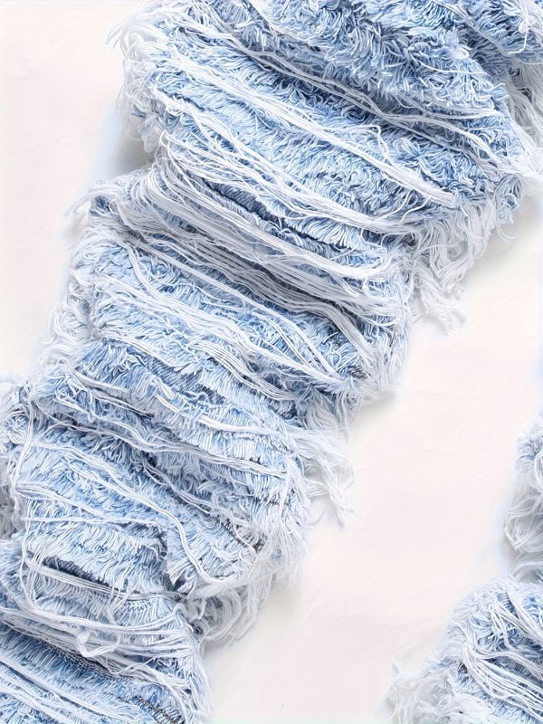 men's ripped slim distressed destroyed straight denim pants streetwear clothes