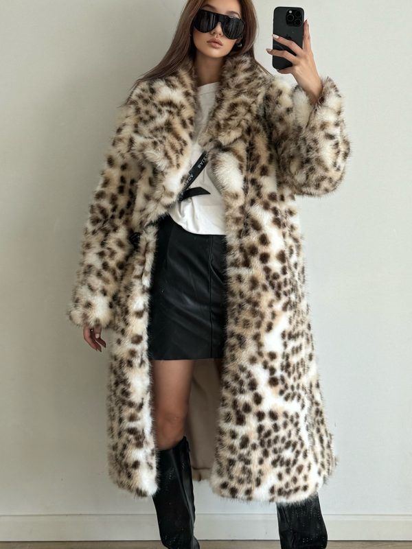 new autumn and winter leopard print fur coat for women, mid length, youthful, sexy, versatile, perfect for christmas party fashion