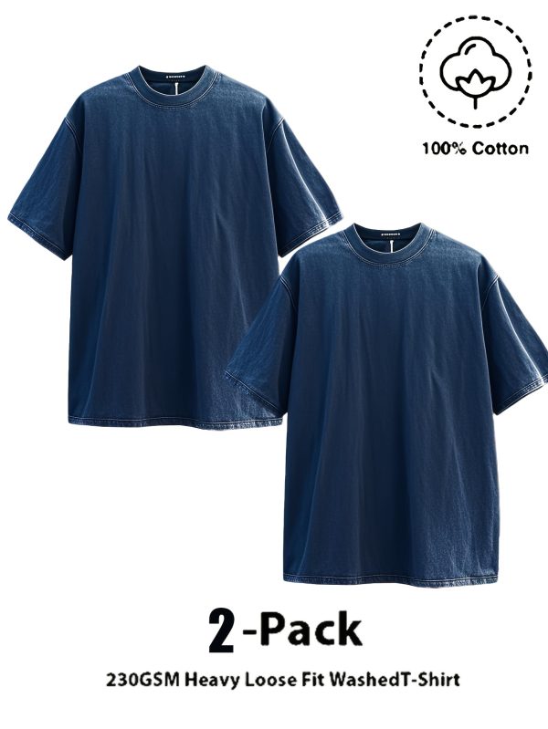set of two crewneck t shirts, it's a simple and great value option. high quality cotton is breathable and light beige friendly, one deep and one shallow. the daily commute is casual, and it is easy to wear a men's style